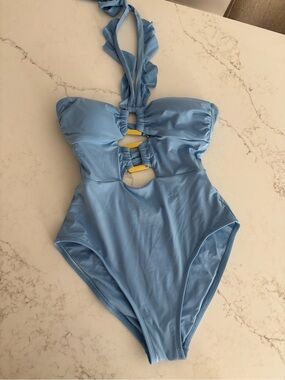 Soluna Light Blue One-Piece Swimsuit with Halter Neck